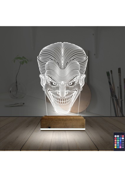 Kirppi 3D Lamba Joker Face Masa Gece Lambası fiyatları