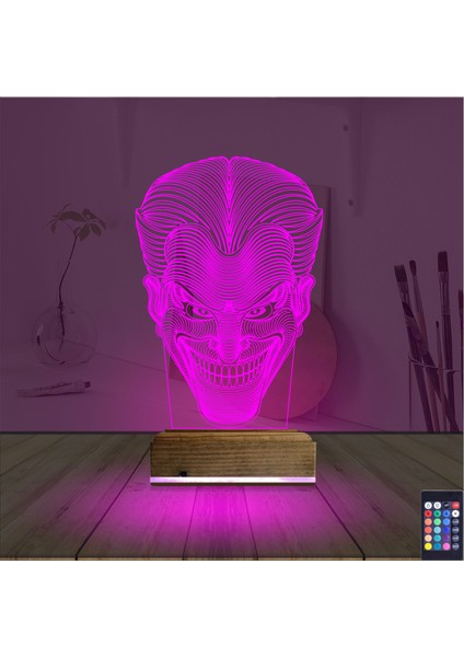 Kirppi 3D Lamba Joker Face Masa Gece Lambası fırsatları