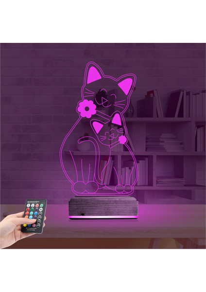 Kirppi 3D Lamba Sevimli Kedi Masa Gece Lambası fırsatları