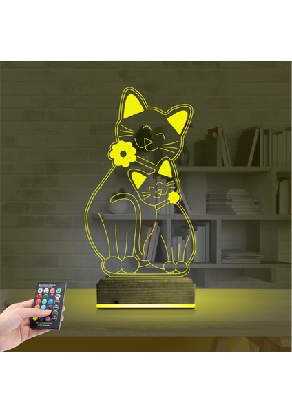 Kirppi 3D Lamba Sevimli Kedi Masa Gece Lambası indirimleri