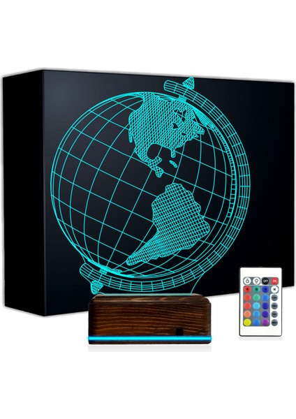 Kirppi 3D Lamba Dünya Globe Ofis Hediye Masa Gece Lambası