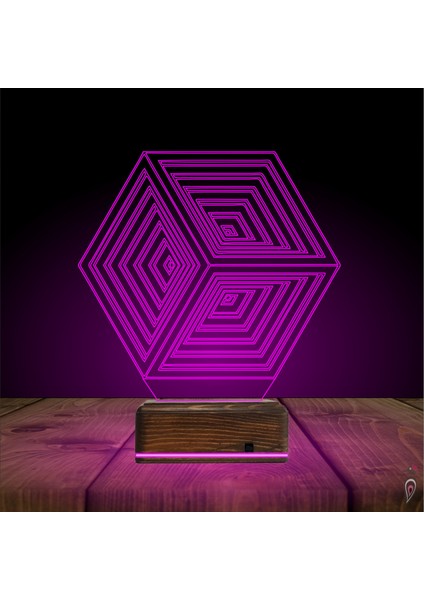 Kirppi 3D Lamba Geometrik Küp Masa Gece Lambası indirimleri