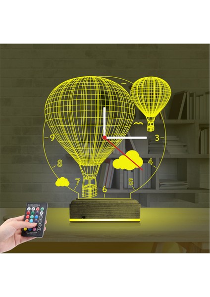 Kirppi 3D Saat Lamba Balon Bulut Tasarım Masa Gece Lambası indirimleri