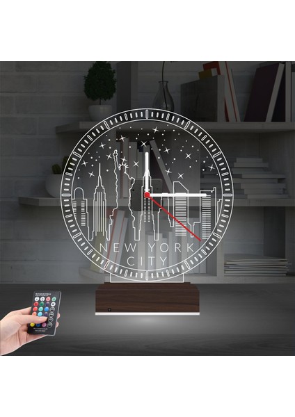 Kirppi 3D Saat Lamba Özgürlük Heykeli New York Masa Gece Lambası fiyatları