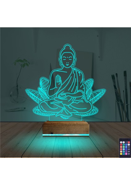 Kirppi 3D Lamba Lotus Çiçeği Yoga Masa Gece Lambası modelleri