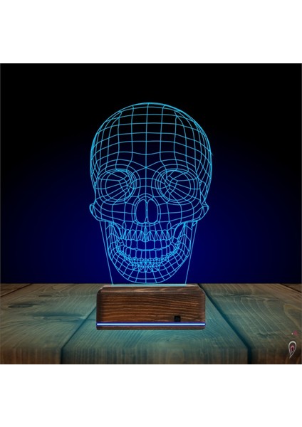 Kirppi 3D Lamba Kuru Kafa Iskelet Tasarım Masa Gece Lambası