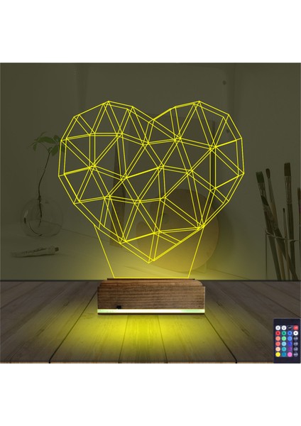 Kirppi 3D Lamba Kalp Sevgiliye Hediye Polygonal Masa Gece Lambası indirimleri
