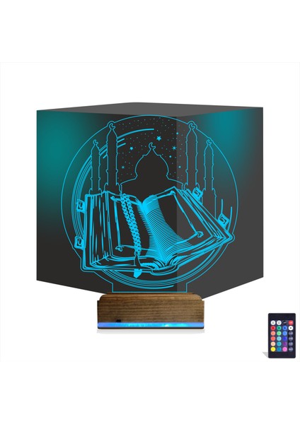 Kirppi 3D Lamba Kuran-I Kerim Cami Masa Gece Lambası