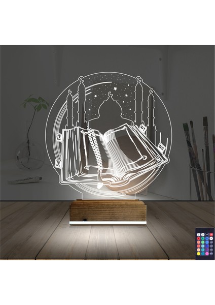 Kirppi 3D Lamba Kuran-I Kerim Cami Masa Gece Lambası fiyatları