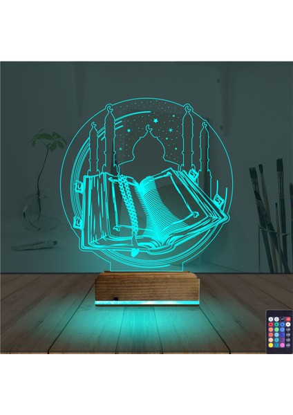 Kirppi 3D Lamba Kuran-I Kerim Cami Masa Gece Lambası modelleri