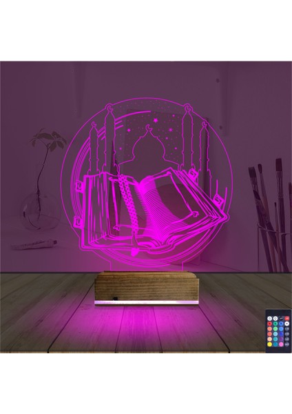 Kirppi 3D Lamba Kuran-I Kerim Cami Masa Gece Lambası fırsatları