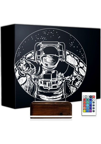 Kirppi 3D Lamba Astronot Gezegen Masa Gece Lambası-1