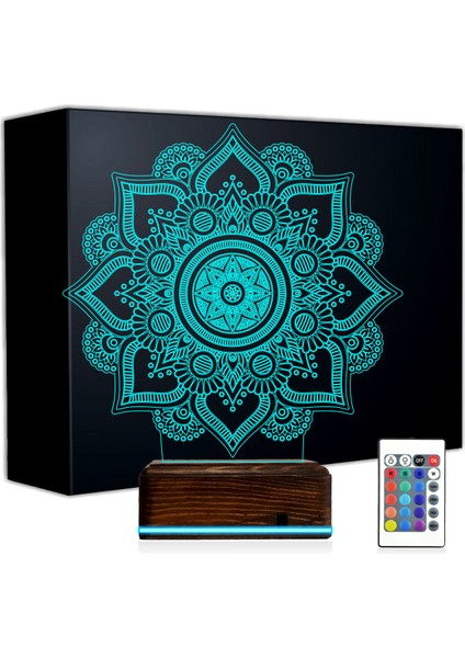 Kirppi 3D Lamba Mandala Masa Gece Lambası