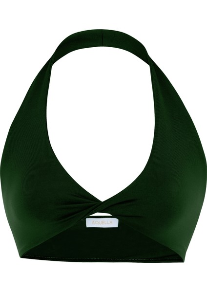 Büzgülü Haki Crop Top