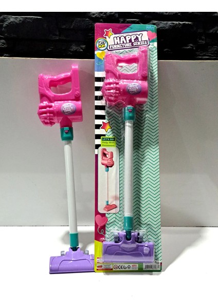 Oyuncak Evcilik Mutfak Seti Elektrik Süpürgesi 55 x 14 cm Tekerleklidir Pilli Değil Çekmez Tutma Saplı