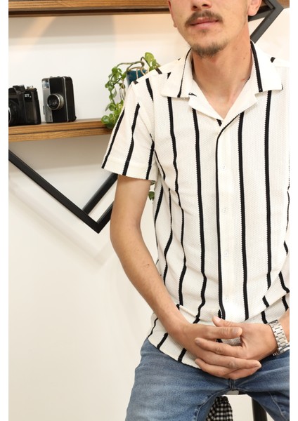 Erkek Slim Fit Çizgili Gömlek – Rahat Kesim, Şık Tasarım, Mevsimlik Kumaş fiyatları