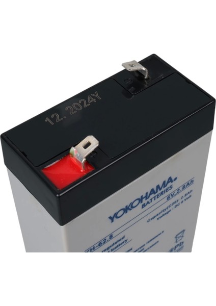 Yokohama Yh-62.8 6 Volt - 2.8 Amper Dik Akü (66 x 33 x 97 Mm) (4887)