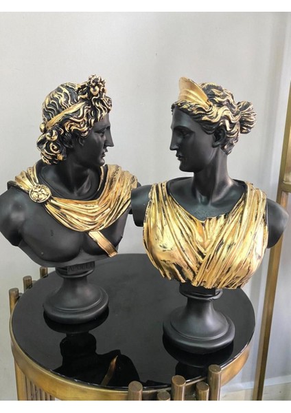 Afrodit ve Apollon Ikili Heykel Takım Büst