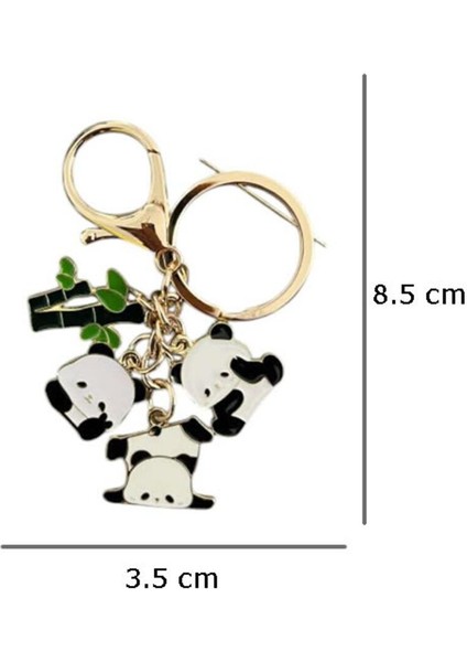 Sevimli Pandalar Metal Charm Anahtarlık