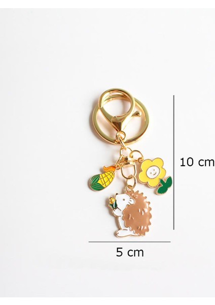 Sevimli Kirpi Metal Charm Anahtarlık