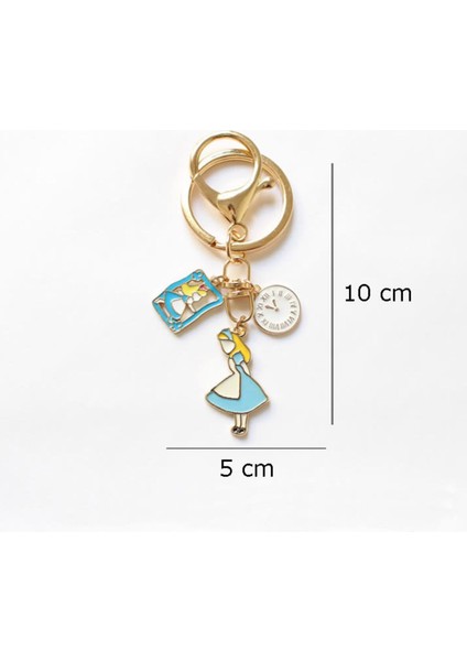 Alice In Wonderland Metal Charm Anahtarlık