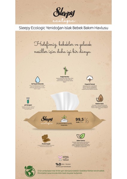 Ecologic Yenidoğan Islak Bebek Havlusu 19 Al 16 Öde 40'lı ve Rosıe