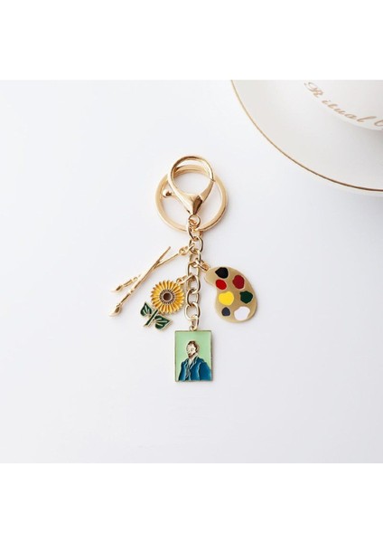 Vincent Van Gogh Charm Anahtarlık Sanat Figürleriyle Şık ve Dayanıklı Çinko Alaşım