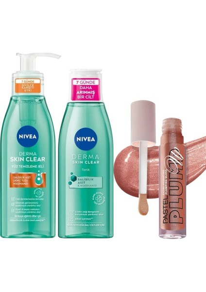 Plump Up Extra Hydrating Plumping Gloss 202 + Nıvea Sivılce Karşıtı Tonik 200ML + Temizleme Jeli 150ML