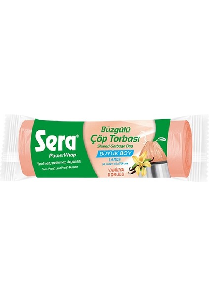 Çöp Torbası Büzgülü Vanilya Kokulu Büyük Boy 10 Lu 65 x 70 cm x 5 Paket