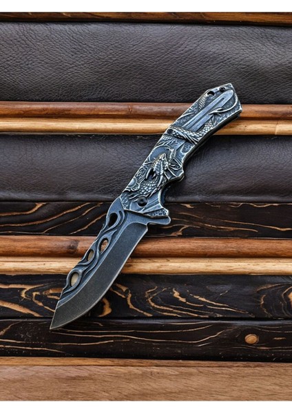 Ejder Kabartma Figürlü Otantik Paslanmaz Çelik Çakı fiyatları