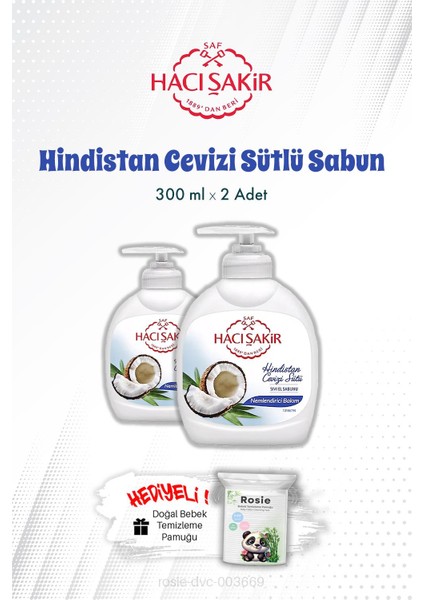 Hindistan Cevizi Sütlü Sıvı El Sabunu 300 ml x 2 ve Rosıe Mendil