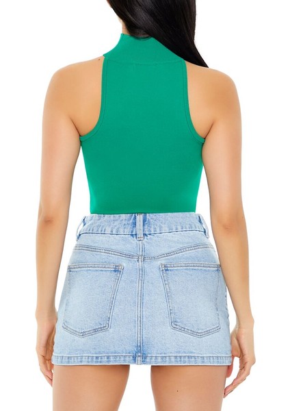 Triko Yarım Boğazlı Crop Top