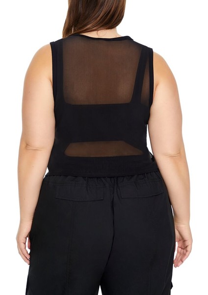 Plus Size Taş Işlemeli Crop Bluz