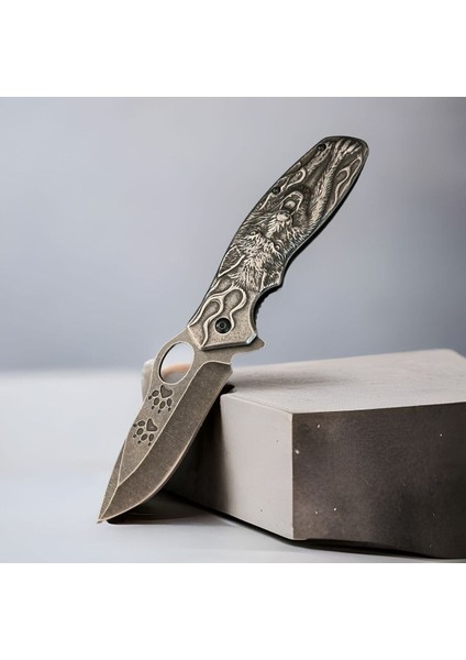 Kurt Kabartmalı Eskitme Çakı