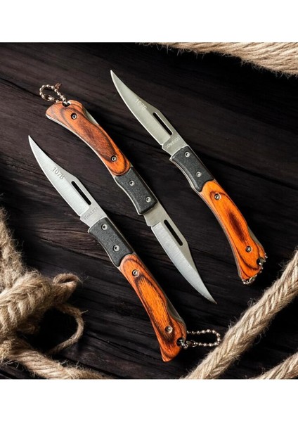 Ahşap Kabze Manuel Çelik Cep Çakısı