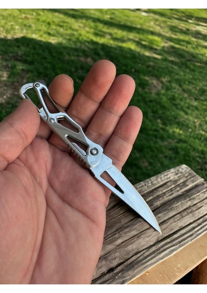 Mini Gümüş Anahtarlık Tipi Çelik Çakı