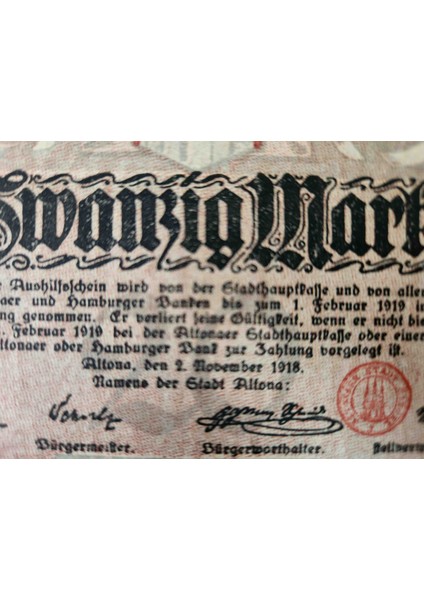 Almanya 1918 Tarihli 20 Mark. Orijinal Dönemine Ait Alman Mark. fiyatları