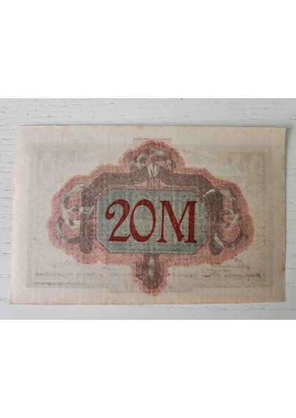Almanya 1918 Tarihli 20 Mark. Orijinal Dönemine Ait Alman Mark. modelleri