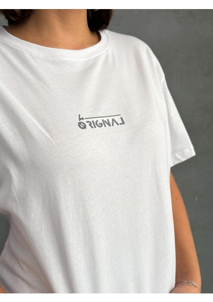 TKM-0049 Boyama Gri Orıgnal Yazı Enjeksiyon Baskılı Bisiklet Yaka Tişört Bel Lastikli Etkiket Detay Çıtçıtlı Eşofman Ikili Takım
