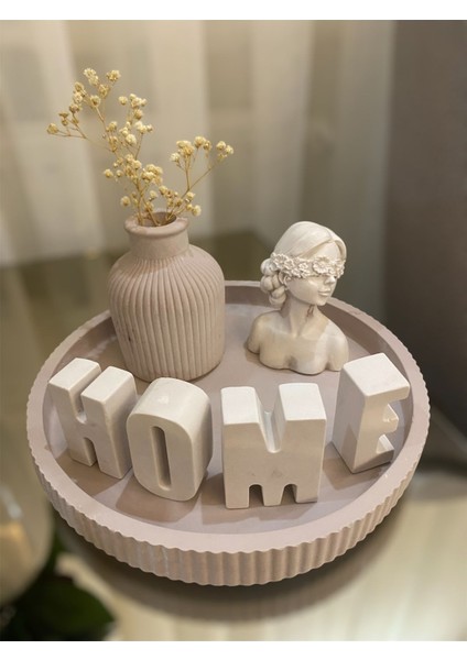 Aksesuar Set Home Yazılı Bohem Obje Kahve