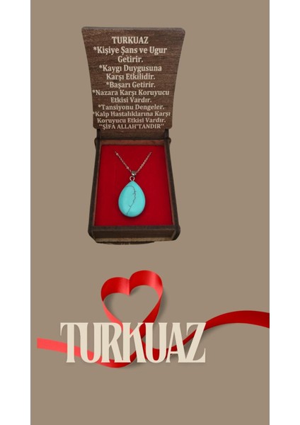 Doğal Turkuaz Taşı Kolye – Koruma, Şans ve Pozitif Enerji