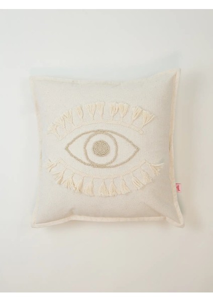 AURA GUARD - Göz Figürlü Bohem Punch Kırlent Kılıfı - Simli