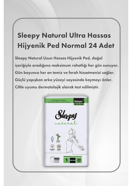 Natural Hijyenik Ped Normal 24 Adet x 3 ve Hediye Elidor Güçlü ve Parlak 400 ml