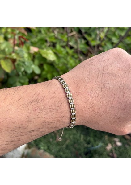 Hematit Bileklik - Avril Antic Yellow Bileklik - Tasarım Bileklik - Özel Kesim Ayarlanabilir modelleri