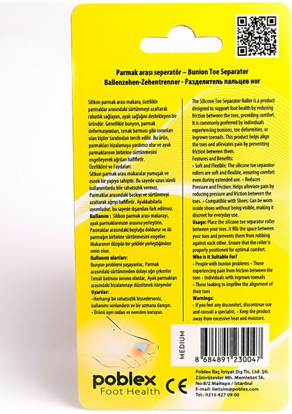 Silikon Parmak Arası Makara - M
