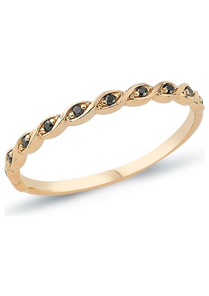 14 Ayar Altın Minimal Kıvrımlı Yüzük