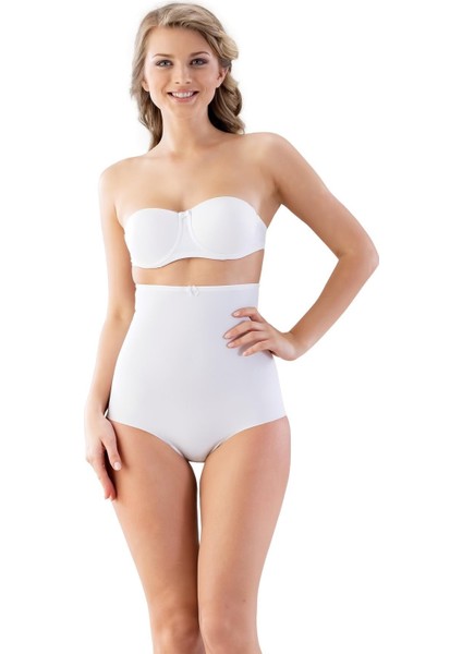 Miraxx Beyaz Mı Emay 2813 Yüksek Bel Slip Lazer Korse