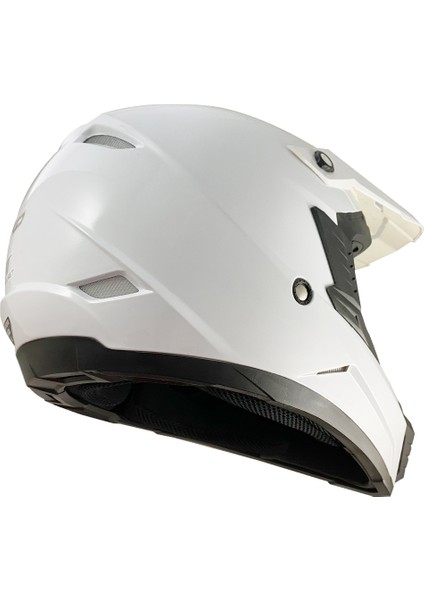 N600 White Cross Motosiklet Kaskı