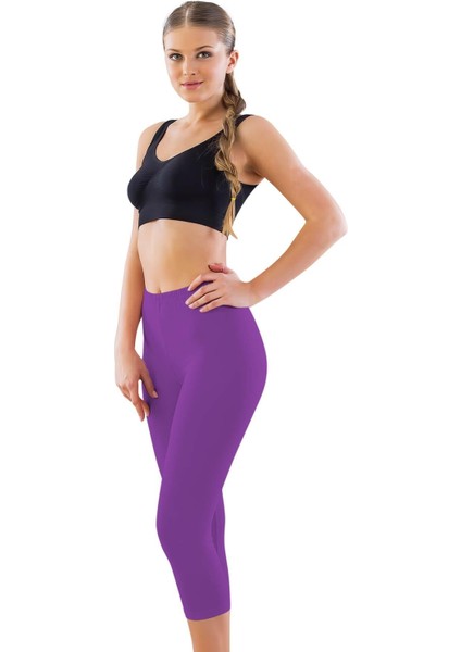 Miraxx Mor Mı Emay 7600 Likralı Kapri Tayt