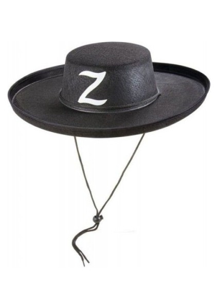 Z Logolu Yetişkin Boy Bağcıklı Zorro Şapkası